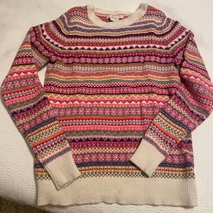 Cozy pink and cream Fair Isle sweater